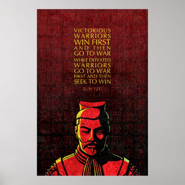 Sun Tzu Quote: Victorious and Defeated Warriors Poster (Front)