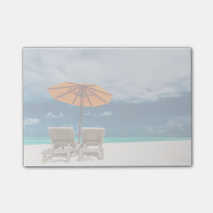 Sun Umbrella On Sandy Beach Maldives Post-it Notes