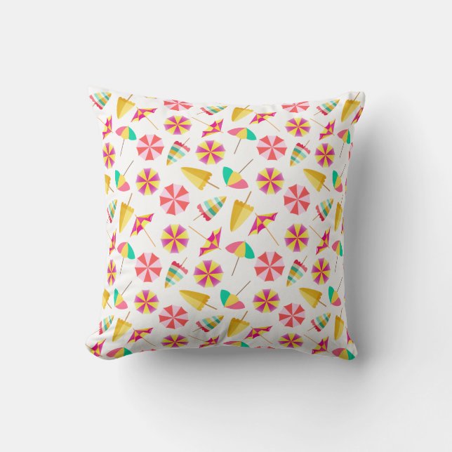 Sun Umbrellas Throw Pillow (Front)