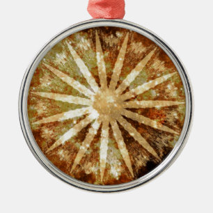 Sun Universe Cosmic Warm Golden Brown Colours Metal Ornament