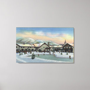 Sun Valley, ID - Challenger Inn in Winter Canvas Print