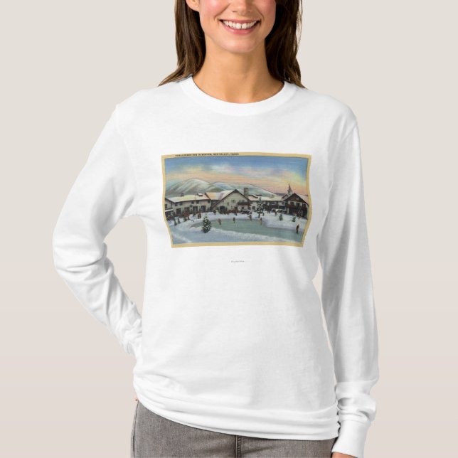 Sun Valley, ID - Challenger Inn in Winter T-Shirt (Front)