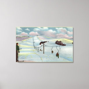 Sun Valley, ID - Sawtooth Mnts. Riding Ski Canvas Print