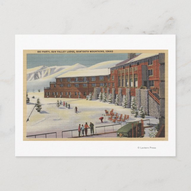 Sun Valley, ID - Ski Party at Lodge Sawtooth Invitation Postcard (Front)