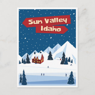 Sun Valley, Idaho,Ski Postcard