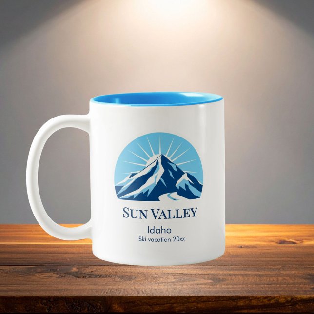 Sun Valley Idaho ski resort souvenir Two-Tone Coffee Mug (Creator Uploaded)