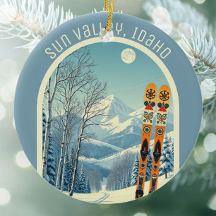 Sun Valley Idaho ski souvenir  Ceramic Ornament