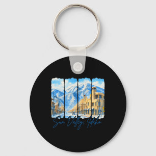 Sun Valley Idaho Traveling Brushstroke Sun Valley  Keychain