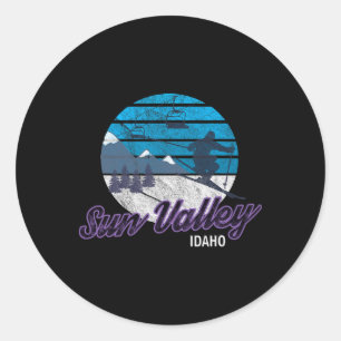 Sun Valley Idaho Usa Ski Resort Snowboarding Classic Round Sticker