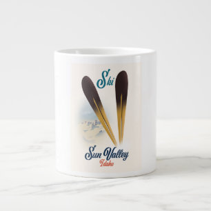 Sun Valley Idaho vintage style ski poster Large Coffee Mug