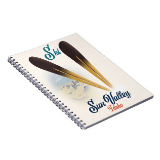 Sun Valley Idaho vintage style ski poster Notebook