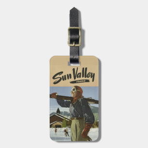 Sun Valley Idaho Vintage Travel luggage tag