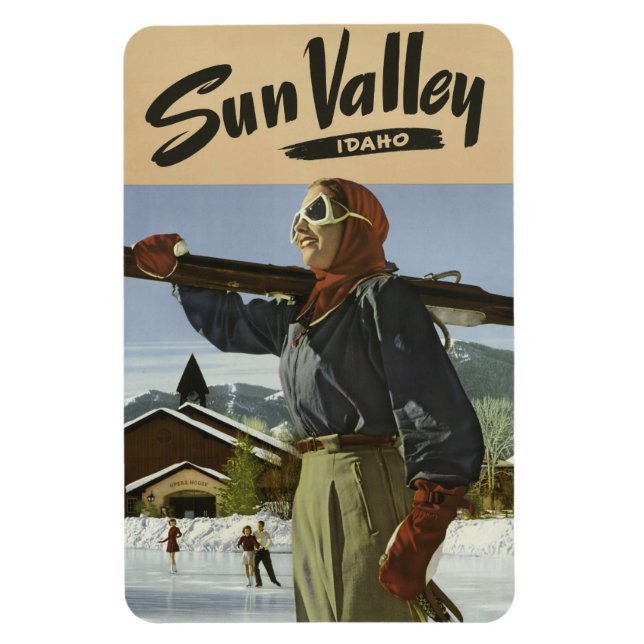 Sun Valley, Idaho Vintage Travel magnet (Vertical)