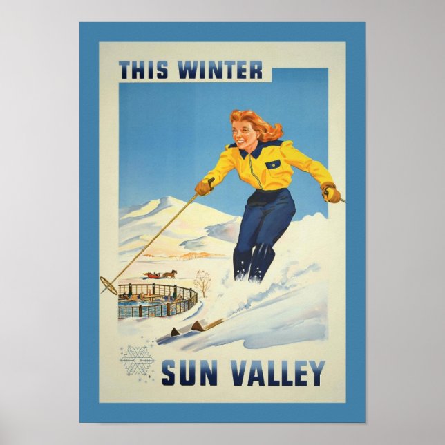 Sun Valley Idaho Vintage Travel Poster (Front)