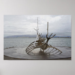 Sun Voyager Sculpture, Reykjavik, Iceland Poster