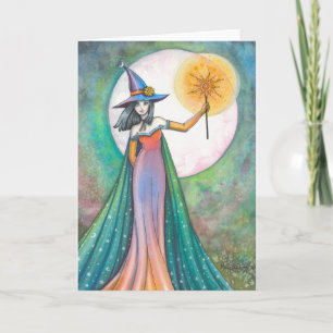 Sun Wand Witch Fantasy Art by Molly Harrison Card
