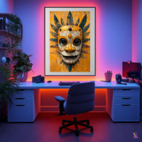 Sun Warrior Mask – Mesoamerican Ritual Symbol