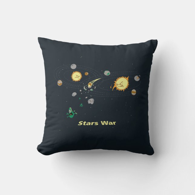 Sun Wars, or Star Battles, or perhaps... Throw Pillow (Front)
