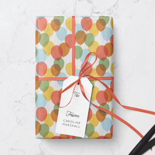 Sun-washed Coloured Party Balloons Pattern Wrapping Paper