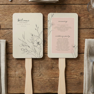 Sun-Washed Garden Wedding Program ID1283 Hand Fan