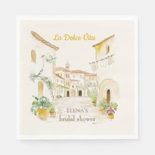 Sun Washed Tuscan Village Bridal Shower Napkin