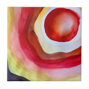 Sun watercolor sunset art tile