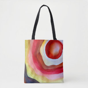 Sun watercolor sunset art tote bag