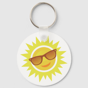 Sun Wearing Sunglasses Keychain