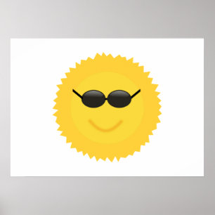 Sun Wearing Sunglasses Poster