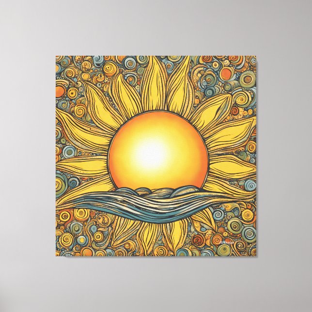 Sun with Art Twirly Pops Canvas Print (Front)