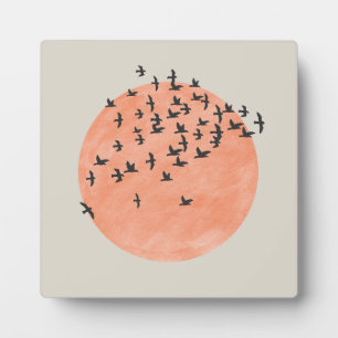 Sun with Flock of Birds Plaque