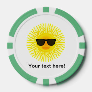 Sun with sunglasses cartoon poker chips