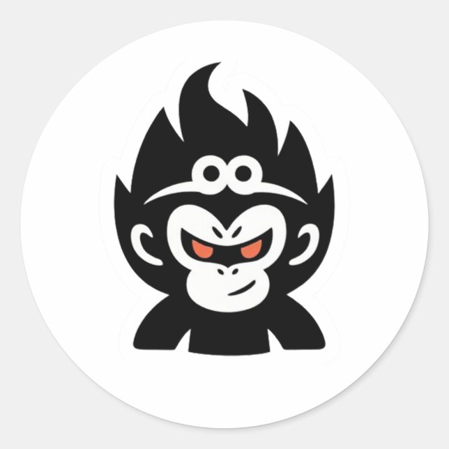 Sun Wukong Minimalist  Classic Round Sticker (Front)