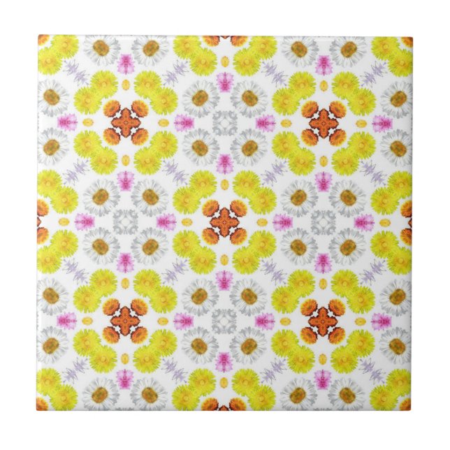 Sun Yellow and Red Ceramic tile (Front)