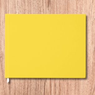 Sun Yellow Solid Colour   Classic Elegant Guest Book