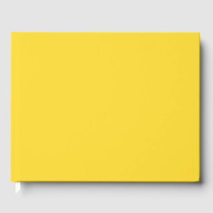 Sun Yellow Solid Colour   Classic Elegant Guest Book