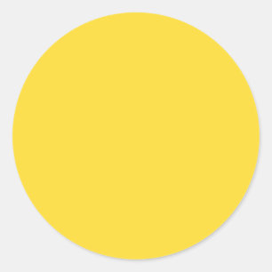 Sun Yellow Solid Colour   Classic Elegant Round Sticker