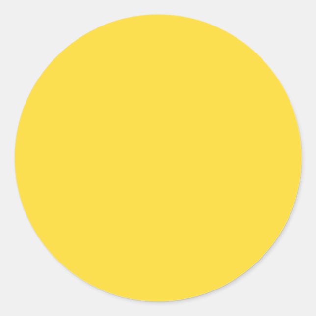 Sun Yellow Solid Colour | Classic Elegant Round Sticker (Front)