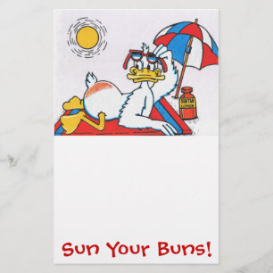 Sun Your Buns/Vacation Humour Stationery