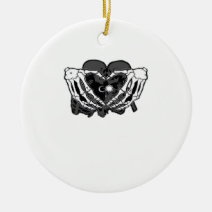 Sunand~1 - Skeleton Heart Hands  Ceramic Ornament