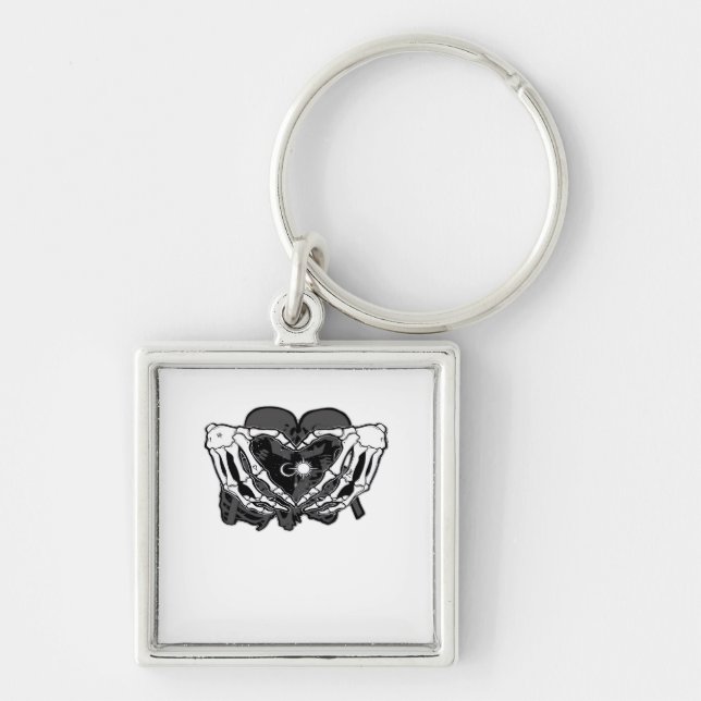Sunand~1 - Skeleton Heart Hands  Keychain (Front)