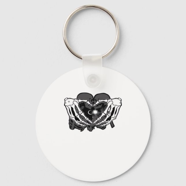 Sunand~1 - Skeleton Heart Hands  Keychain (Front)