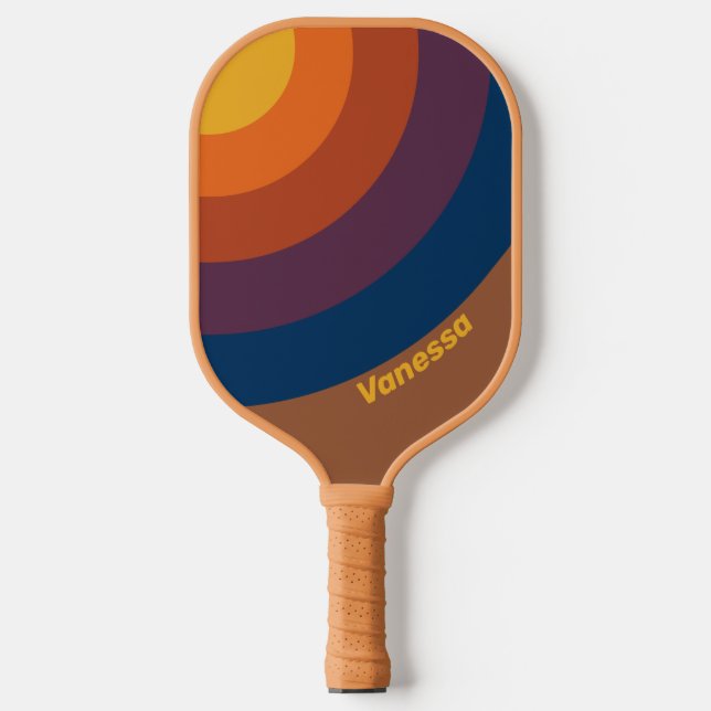 Sunbaked Clay Circle Stripe with Name Pickleball Paddle (Front)