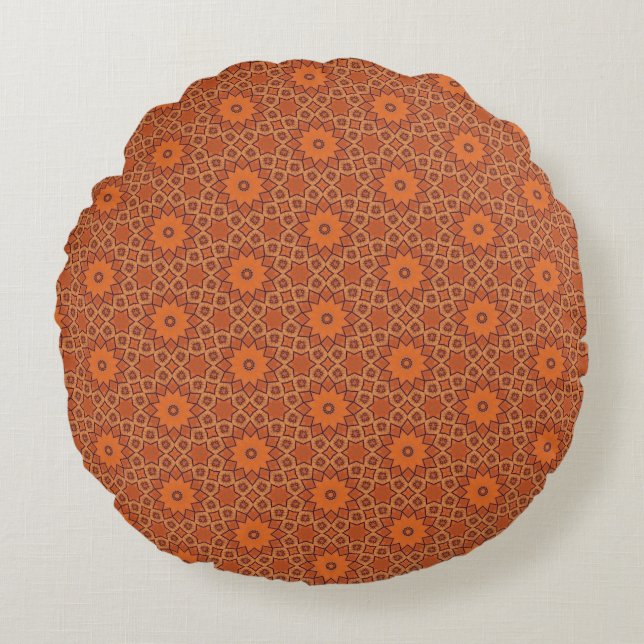 Sunbaked Star Medallion Round Pillow (Front)