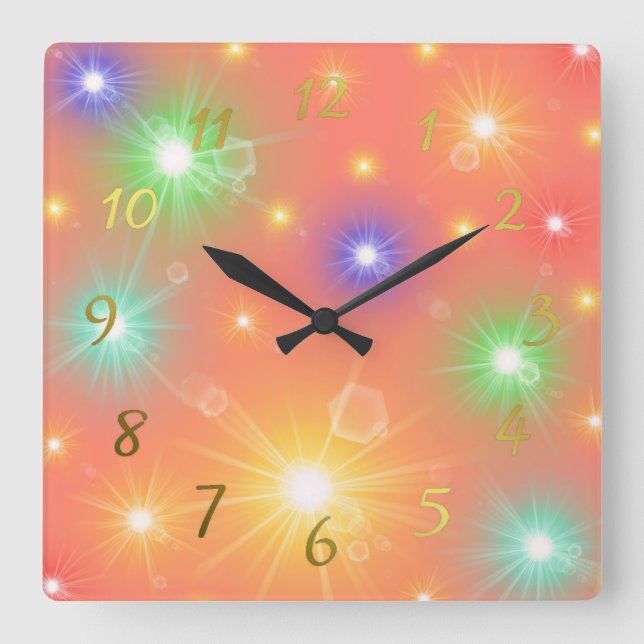 sunbathe many cheerful digital party square wall clock (Front)