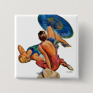 Sunbathers 2 Inch Square Button