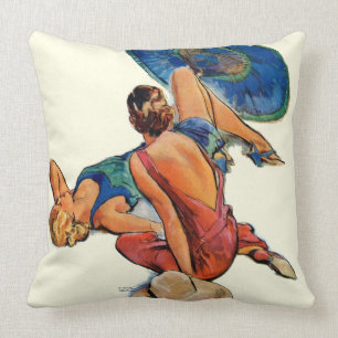 Sunbathers Throw Pillow