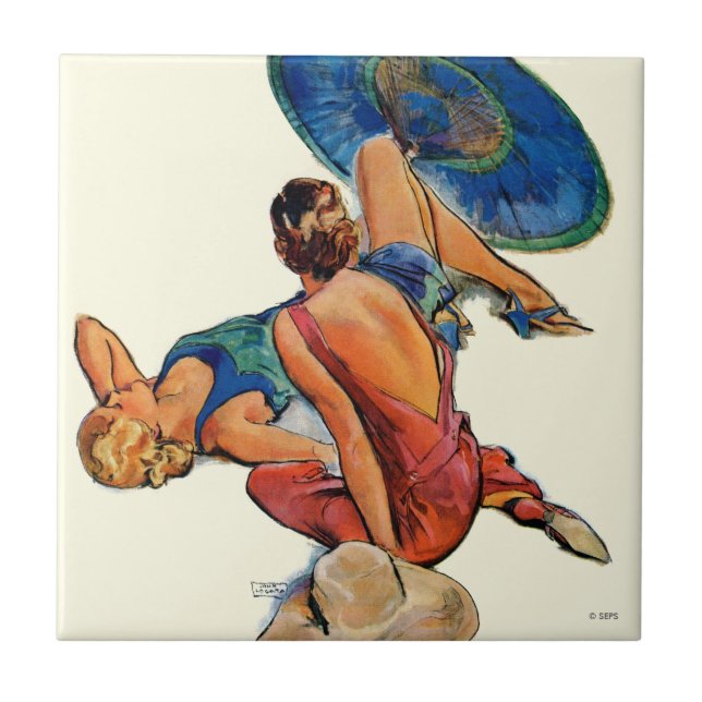 Sunbathers Tile (Front)