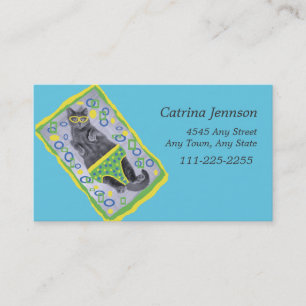 Sunbathing Cat in Trunks Business Card