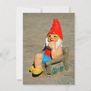 Sunbathing garden gnome Card